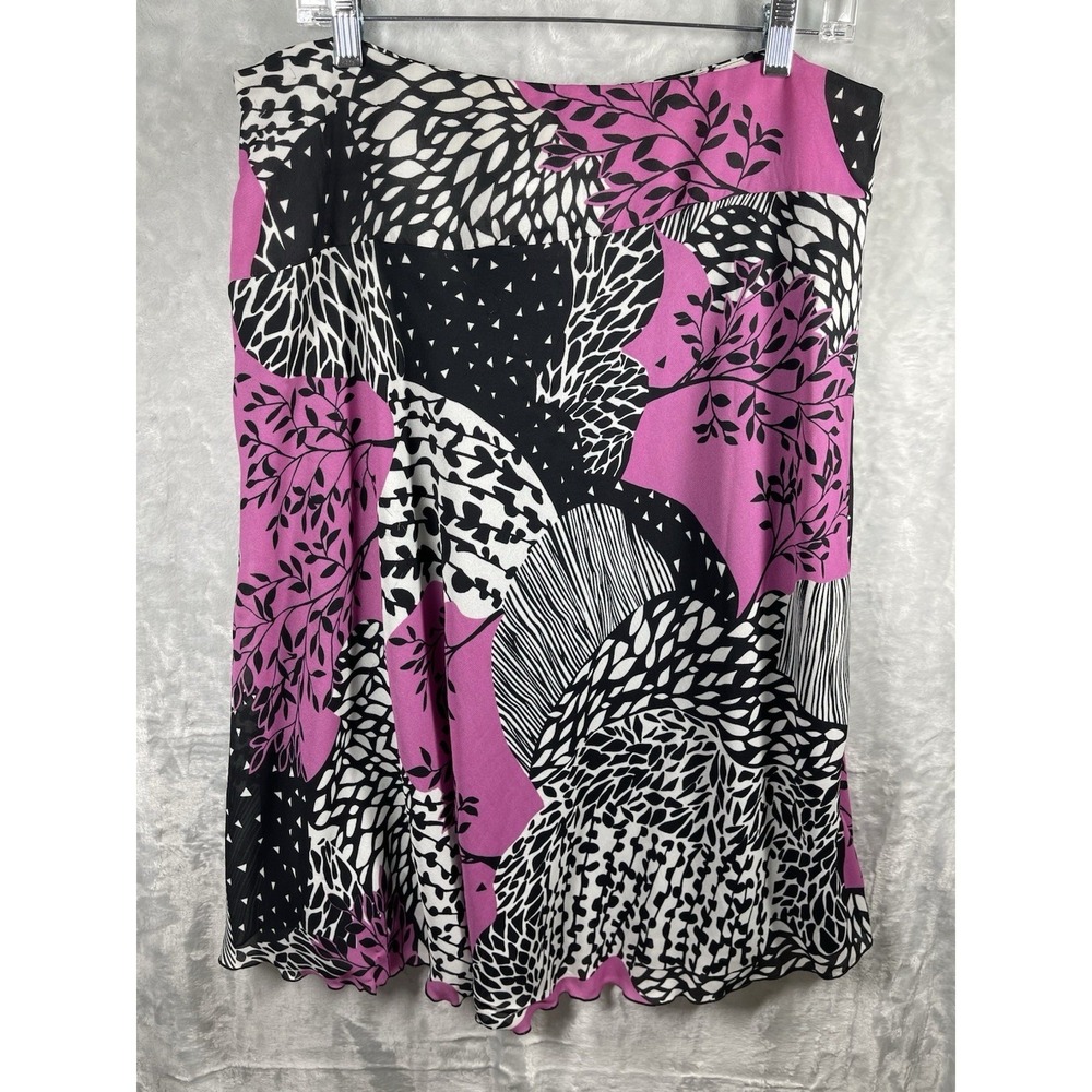 JW Soft Vibrant Lined Chiffon Skirt Women's Size XL Y2K Layered Flared Flowy